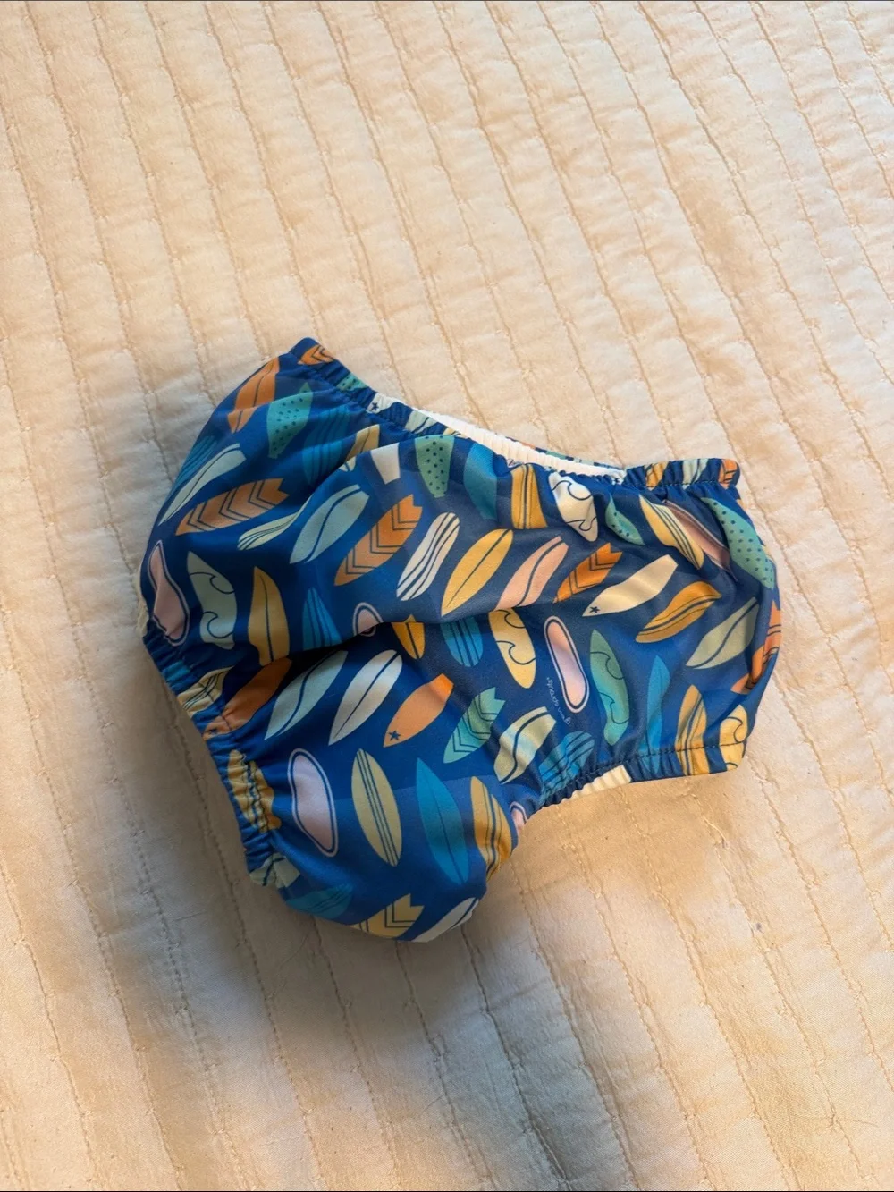 Blue Kids Swim Diaper Cover with Surfboard Print